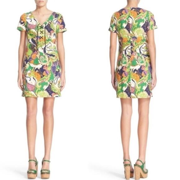 Trina Turk Mod Print Short Sleeve Dress Size 4 - Picture 1 of 9